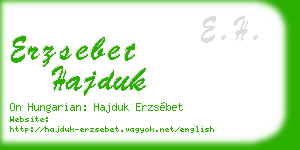 erzsebet hajduk business card